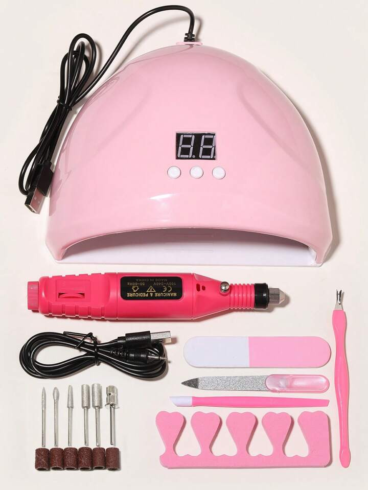13pcs UV LED Light For Gel Nails & Nail Drill Machine & File & Grinding Head & Finger Splitter Se... | SHEIN
