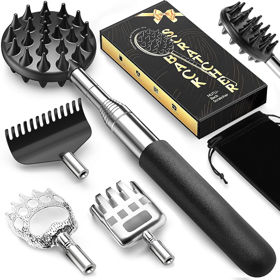 TUKUOS Telescoping Back Scratcher with 5 Detachable Scratching Heads, Valentines Day Gifts for Hi... | Amazon (US)