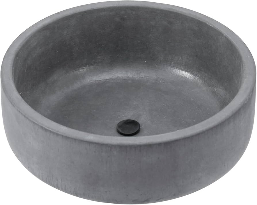 MyGift 8 Inch Round Unglazed Cement Planter Pot with Drainage Hole, Decorative Gray Concrete Indo... | Amazon (US)