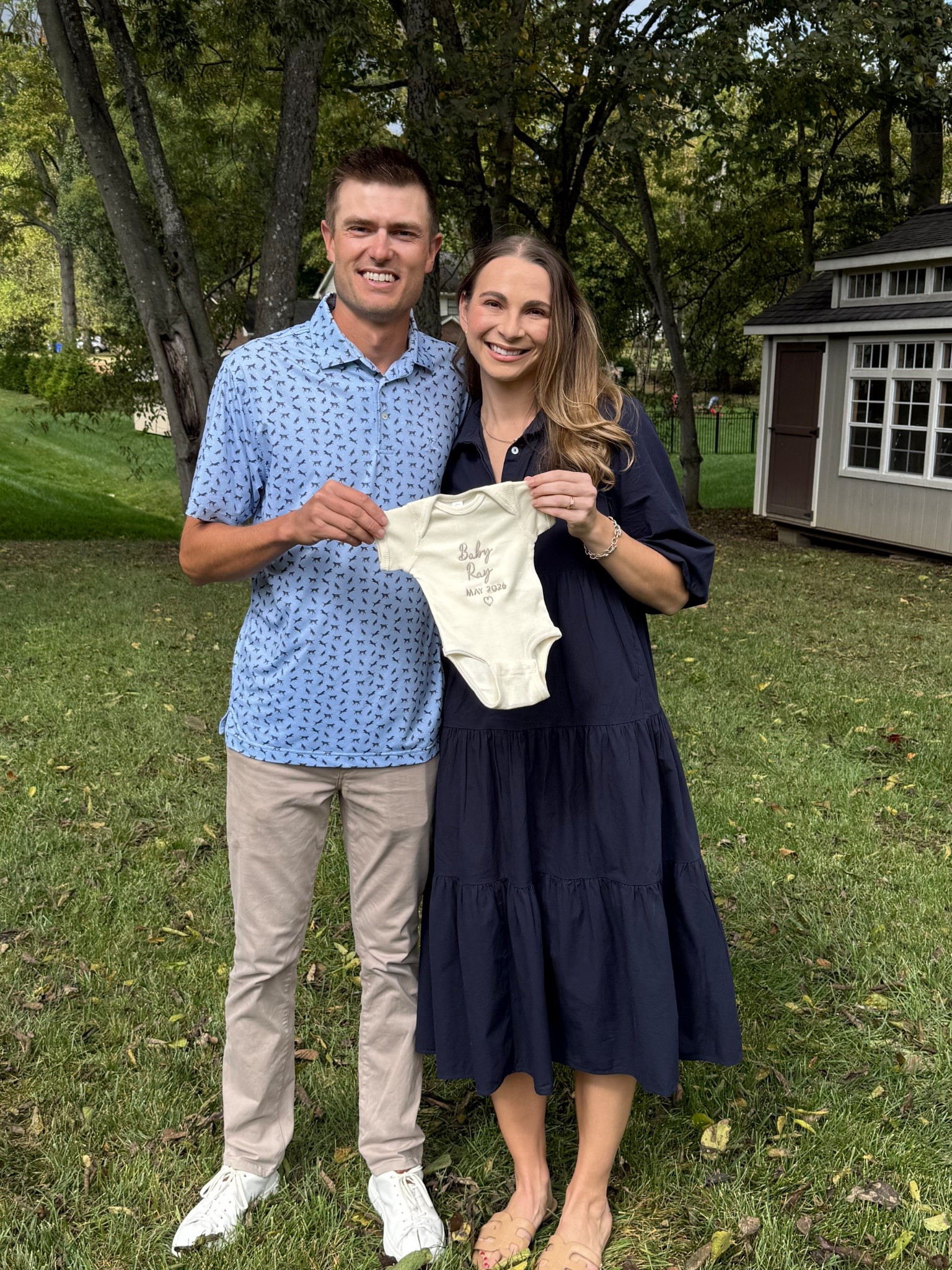 Pregnancy announcement/gender reveal outfit 

Navy dress - wearing size small. TTS. 

#LTKTall #LTKootd #LTKBump