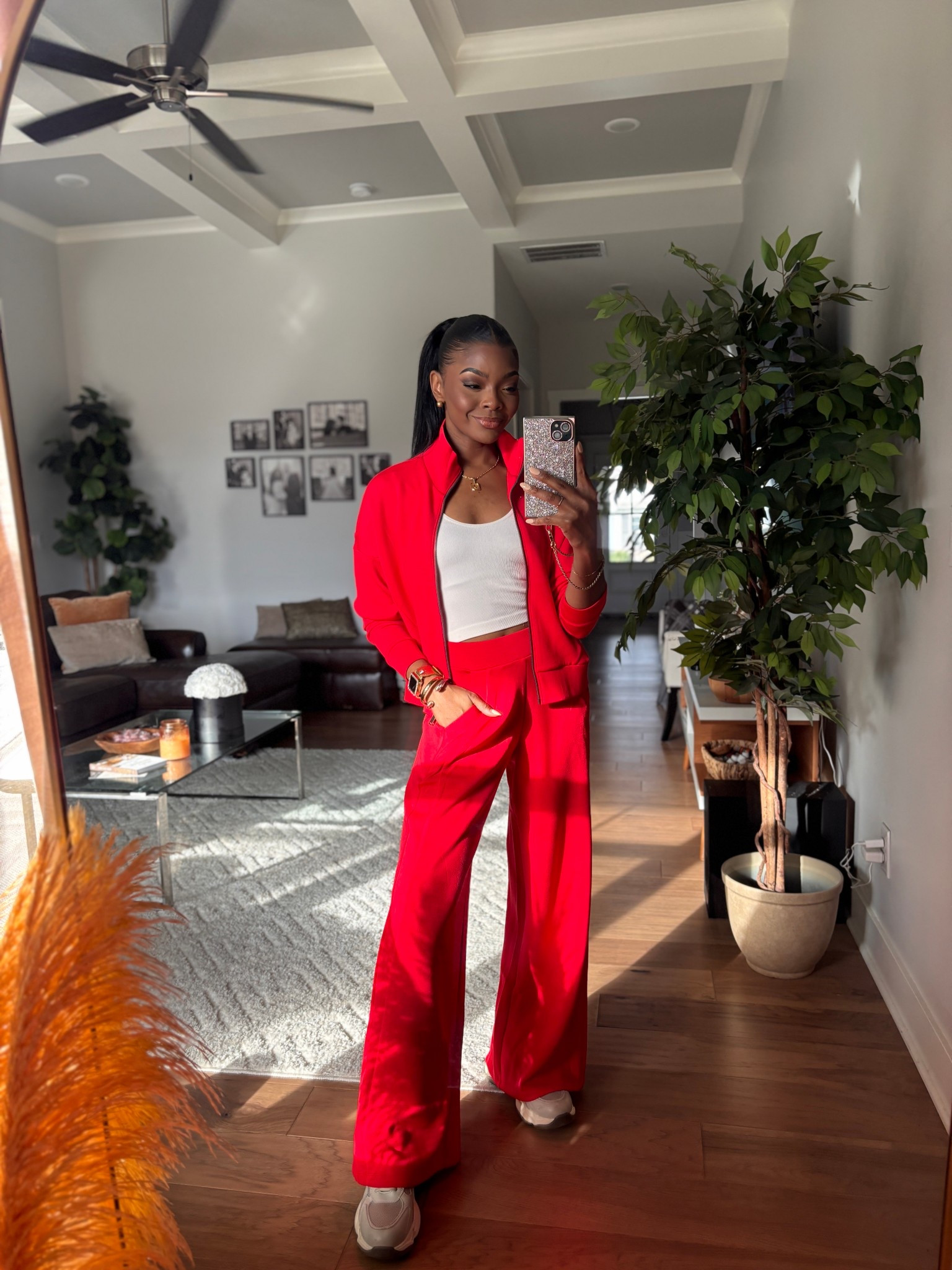 A bold red matching set always makes errands feel cute. Wearing the Spanx AirEssentials wide leg pants with the matching jacket and a simple white tank. Easy travel outfit, comfy lounge look, and holiday-ready color.
Code: JASMINEMXSPANX 

#LTKHoliday #LTKGiftGuide #LTKCyberWeek