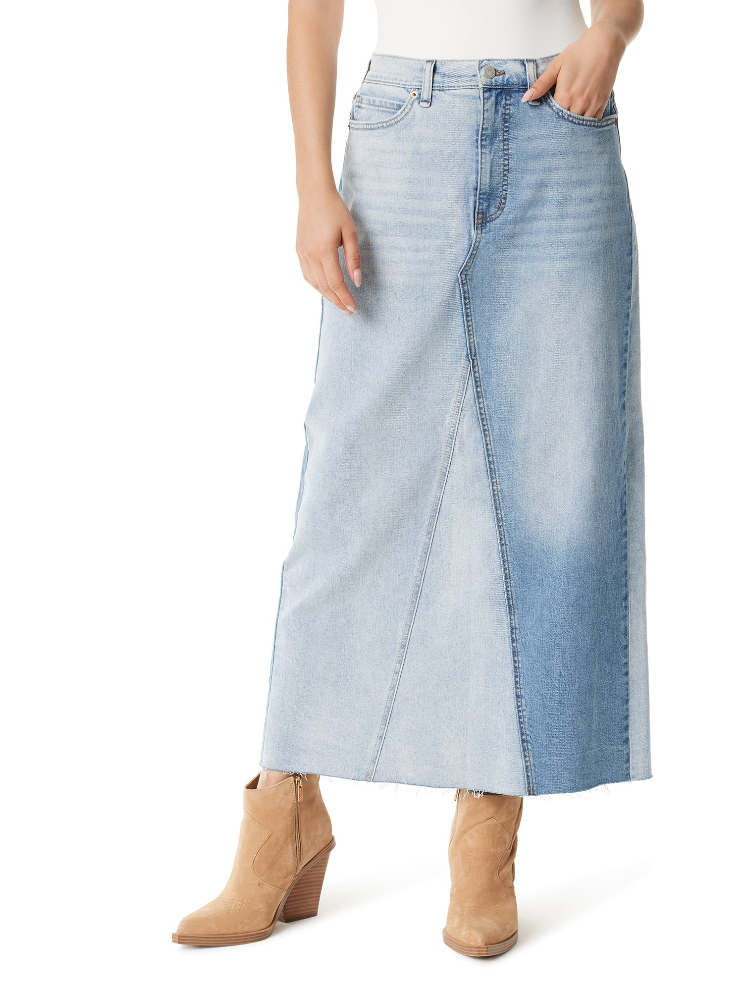 Jessica Simpson Women's and Women's Plus Denim Maxi Skirt | Walmart (US)