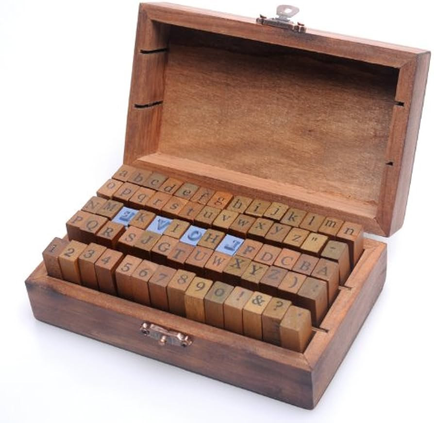YPSelected Set of 70pcs Vintage Style Wooden Rubber Alphabet Letters Number Symbol Stamps (Regula... | Amazon (US)