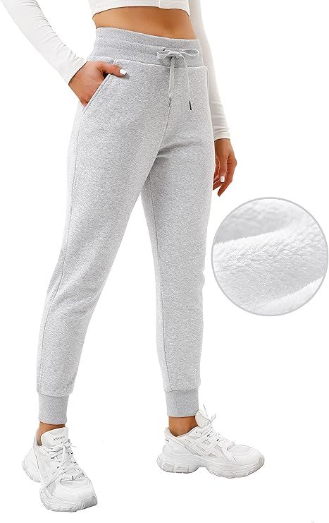 Heathyoga Fleece Lined Joggers for Women Thermal Sweatpants for Women Joggers with Pockets Workou... | Amazon (US)