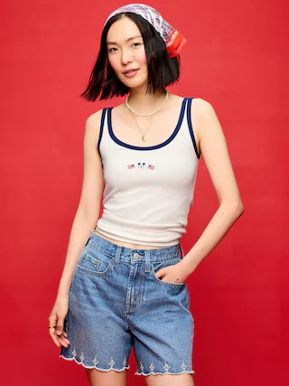 Old Navy x Disney Mickey Mouse Ribbed Scoop-Neck Tank Top for Women | Old Navy (US)