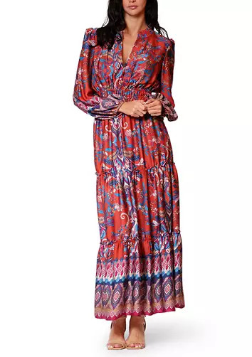 Women's Long Sleeve Printed Crepe A-Line Dress | Belk