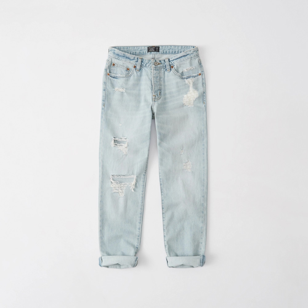 Womens Low-Rise Boyfriend Jeans | Abercrombie & Fitch US & UK