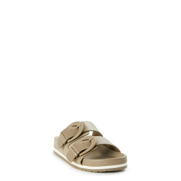Time and Tru Women's Dressy Footbed Slide Sandals - Walmart.com | Walmart (US)