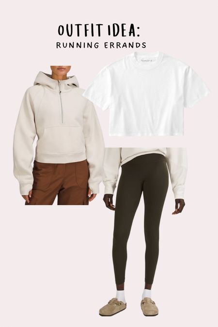 What to wear running errands fashion #croptee #pullover #legging #birkenstockboston #bostonclogs #bostons #lululemon 

#LTKCon #LTKstyletip #LTKSeasonal