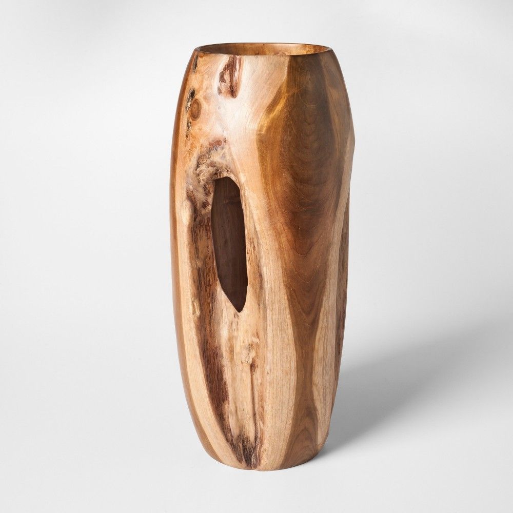 Teak Wood Vase Tall - Brown - Threshold | Target
