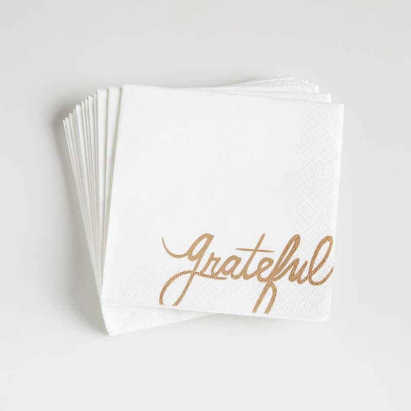 Grateful Beverage Napkins S/20 + Reviews | Crate and Barrel | Crate & Barrel