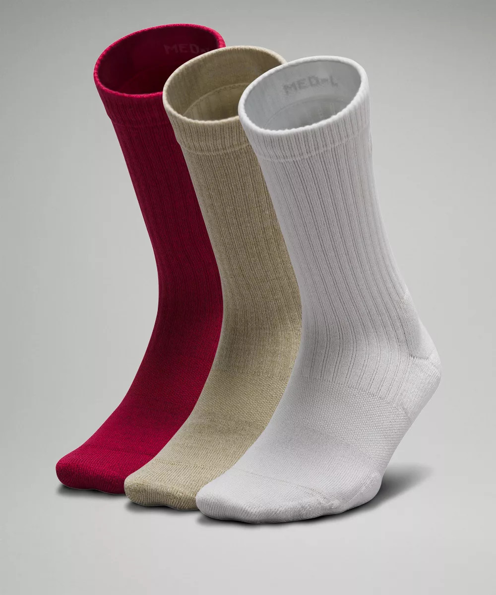 Women's Daily Stride Ribbed Comfort Crew Socks  3 Pack | lululemon (AU)