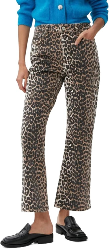 Ladyful Womens Leopard Printed Jeans Cheetah Cropped Flare Jeans Stretchy Bell Bottom Mid Rise De... | Amazon (US)