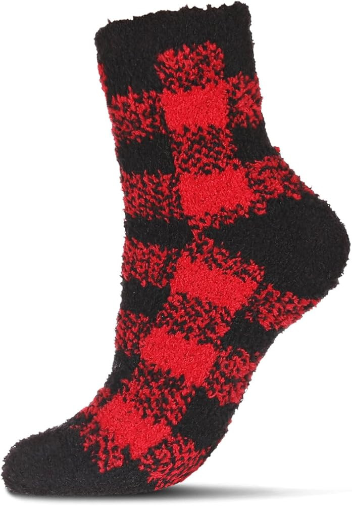 MeMoi Women's Classic Buffalo Plaid Cozy Crew Socks | Amazon (US)