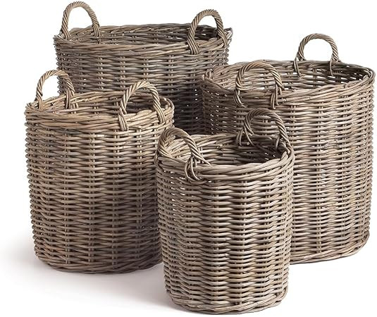 Napa Home & Garden Napa Home & Garden Normandy Round Basket, Set of 4 Grey | Amazon (US)