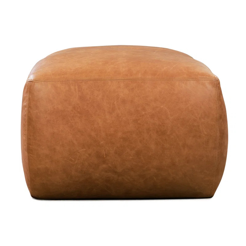 Hustle Full-Grain Genuine Italian Leather Ottoman | Wayfair North America
