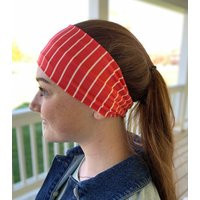 Adult Headband, Coral Stripes, Headbands For Women, Yoga Wide Striped Mom Boho | Etsy (US)