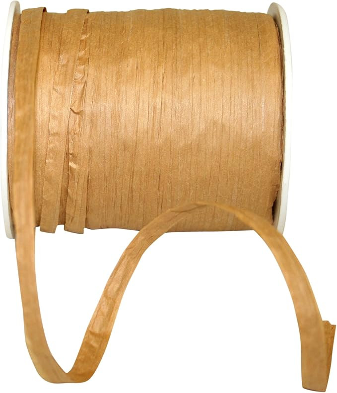 Reliant Ribbon 25124-073-01C Paper Raffia Ribbon, 1/4 Inch X 100 Yards, Tan | Amazon (US)