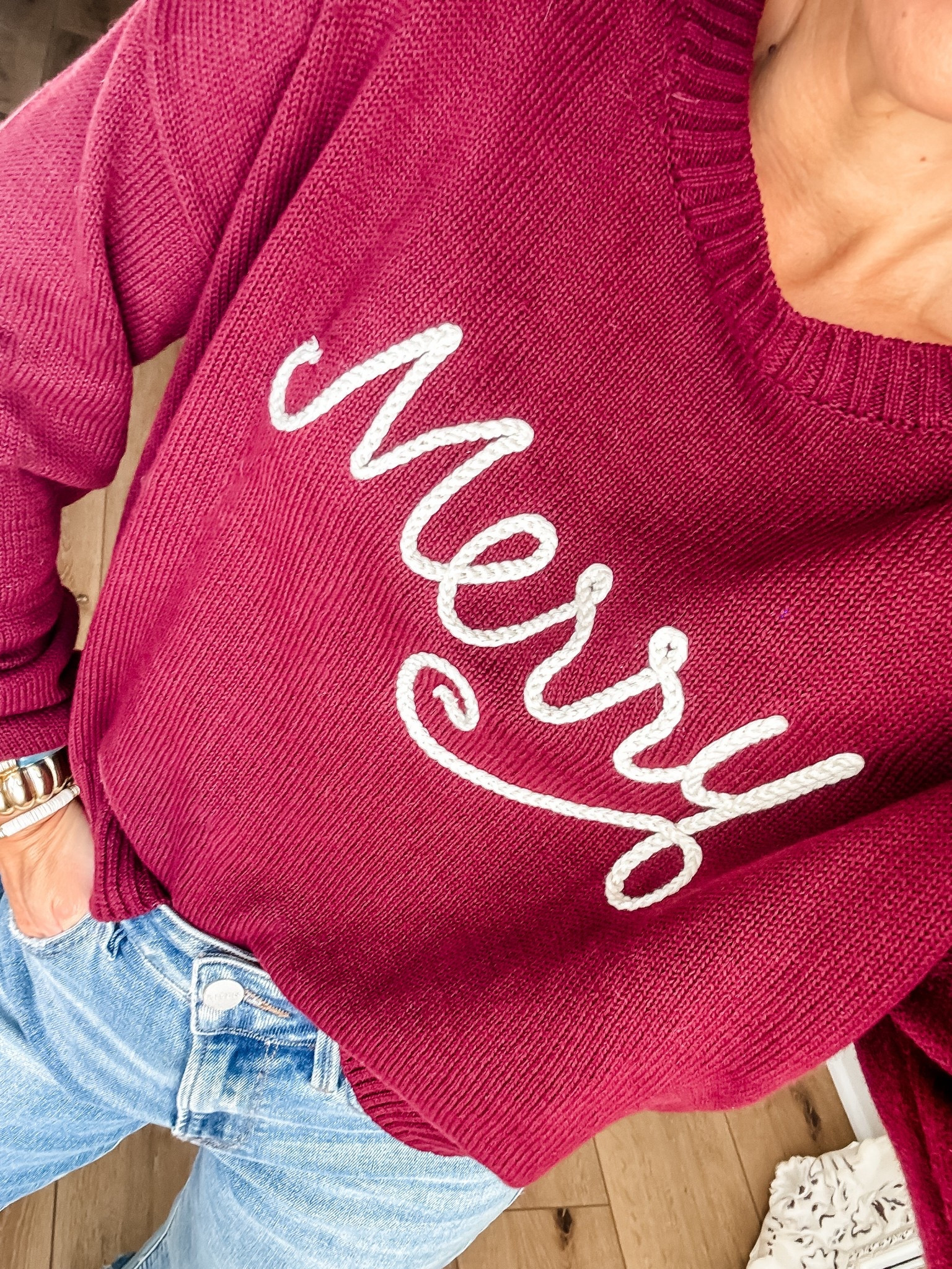 Small merry sweater, Christmas sweater, holiday sweater

#LTKHoliday #LTKFindsUnder100