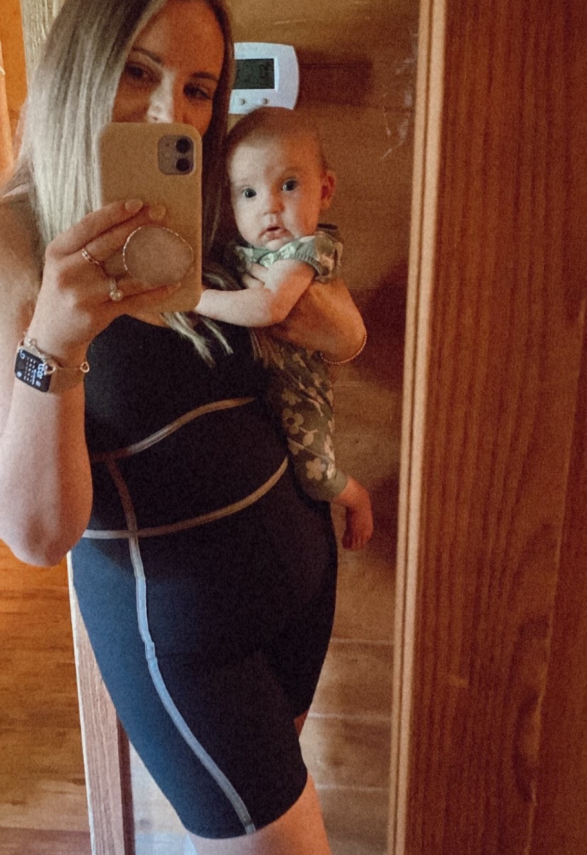 so sad our Disney trip and stay at the cabins is over. Had to take one last mirror selfie with the girly! 

I’m so obsessed with this romper. It’s perfect for working out, running errands and more. It’s super flattering too, especially postpartum!  


#LTKstyletip #LTKtravel #LTKunder100