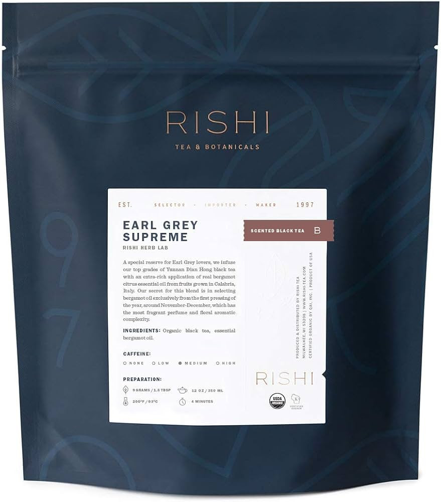 Rishi Tea Earl Grey Supreme Loose Leaf Herbal Tea | Immune Support, USDA Certified Organic, Fair Tra | Amazon (US)