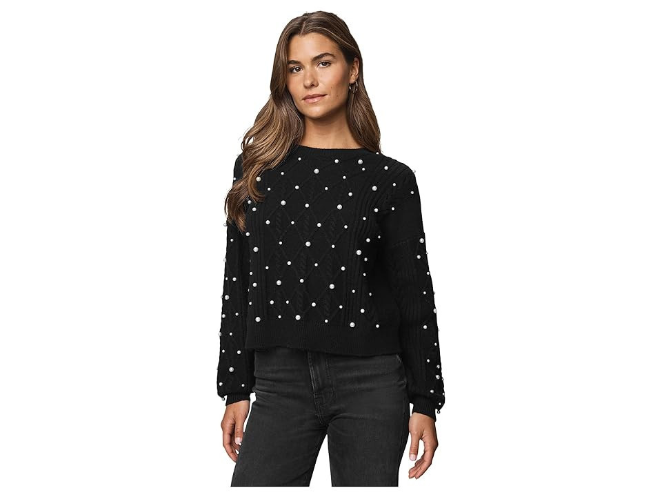 Splendid Demi Pearl Sweater Women's Sweater Black : XL (Women's 14-16), Acrylic/Cashmere/Cotton | Zappos