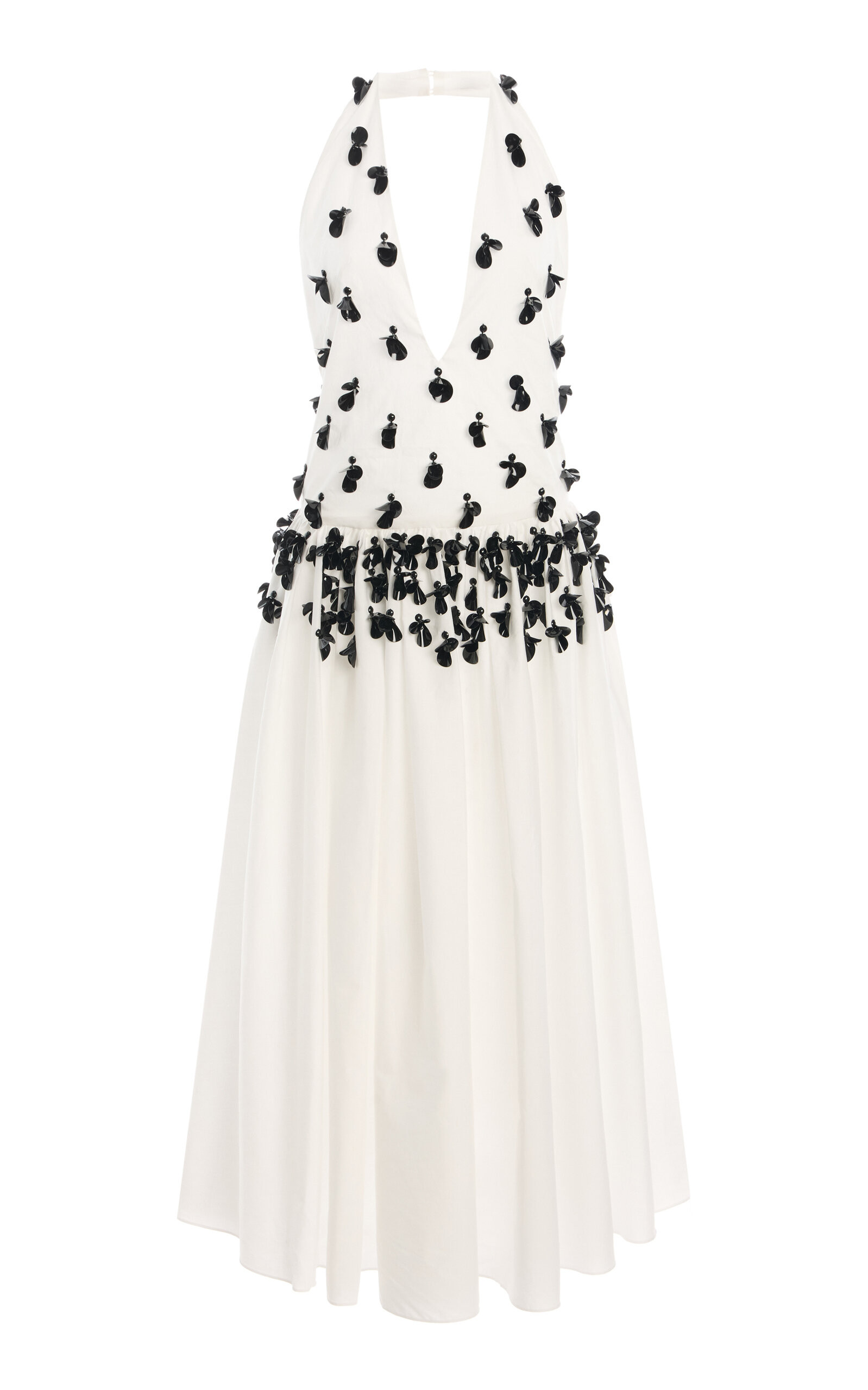 Exclusive Nuit Embellished Cotton Midi Halter Dress | Moda Operandi (Global)