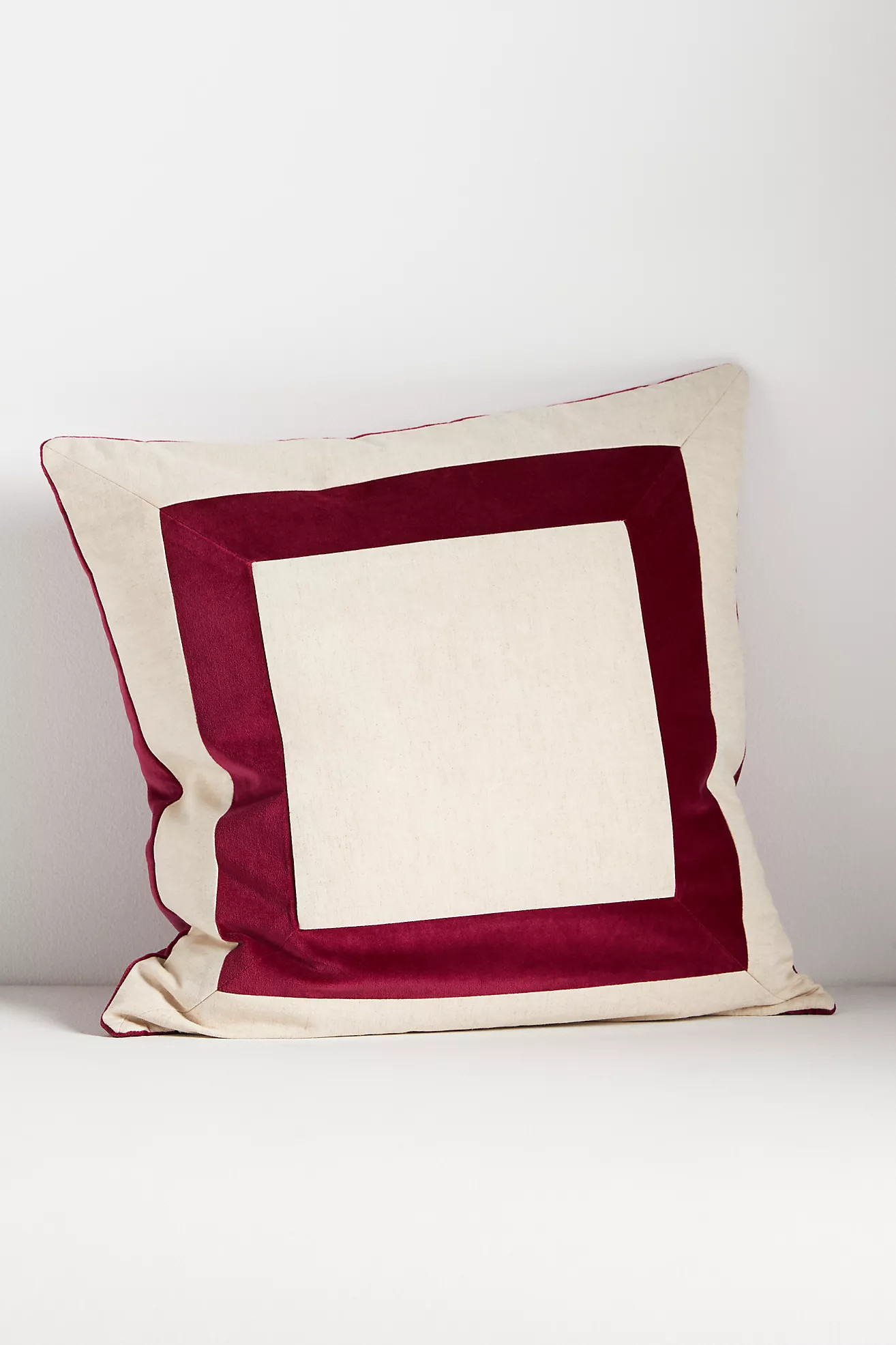 Cotton Velvet Frame Pillow | Anthropologie (US)