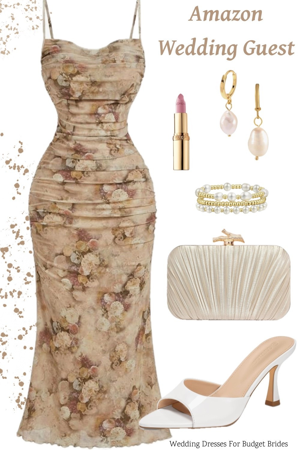 Summer outfit idea for the bridal shower or wedding guest. Everything on Amazon. 

Summer outfit, garden party outfit, outdoor wedding, back yard wedding, dressy casual wedding, special occasion dress, cocktail dress, semi formal wedding guest dress, party dress, event dress, brown dress, travel ring.

#LTKWedding #LTKSeasonal