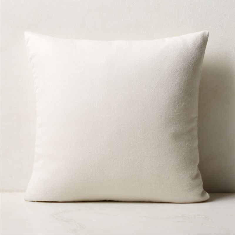 Alpaca White Modern Throw Pillow with Feather-Down Insert 20'' | CB2 | CB2