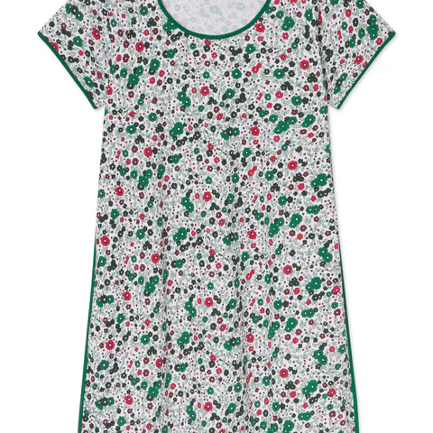 Pima Nightgown in Classic Green Vivian Floral | Lake Pajamas