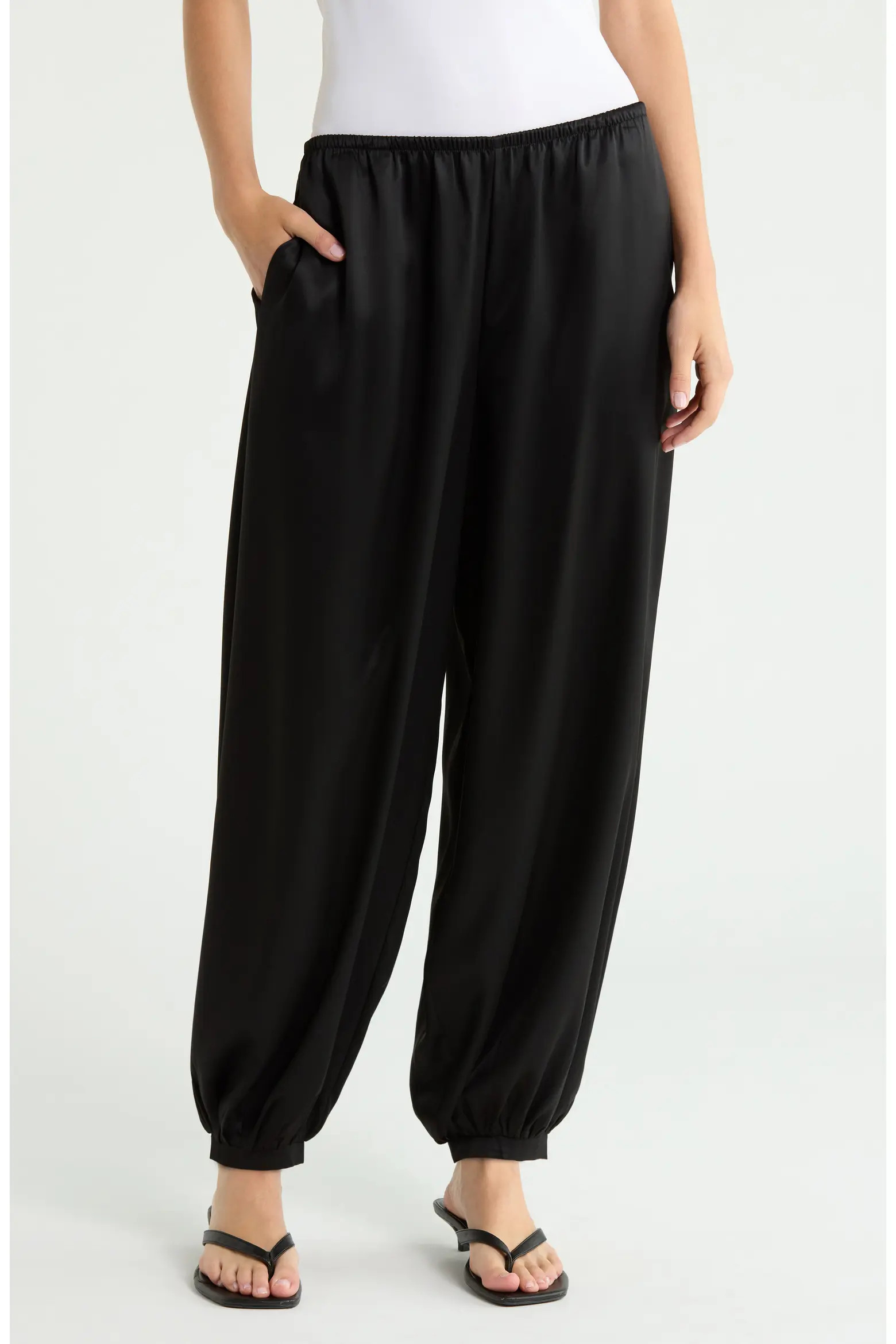 Reformation Aven Cuffed Satin Pants (Women) | Nordstrom | Nordstrom