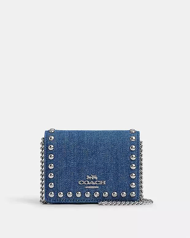 Mini Wallet On A Chain With Rivets | Coach Outlet