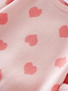 HomeBaby & MomBaby ClothingBaby KnitwearBaby SweatersBaby Heart Pattern Sweater | SHEIN