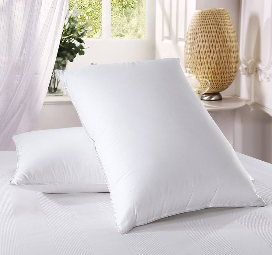 Royal Hotel Bedding Medium Firm Down Pillow, 500 Thread Count 100% Cotton, King Down Pillows, Kin... | Amazon (US)