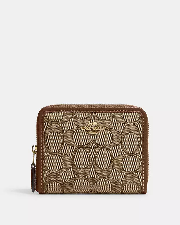 Small Zip Around Wallet In Signature Jacquard | Coach Outlet US