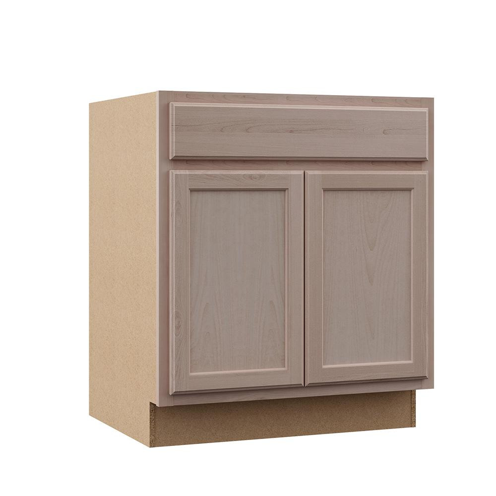 Hampton Assembled 30x34.5x24 in. Base Kitchen Cabinet in Unfinished Beech | The Home Depot