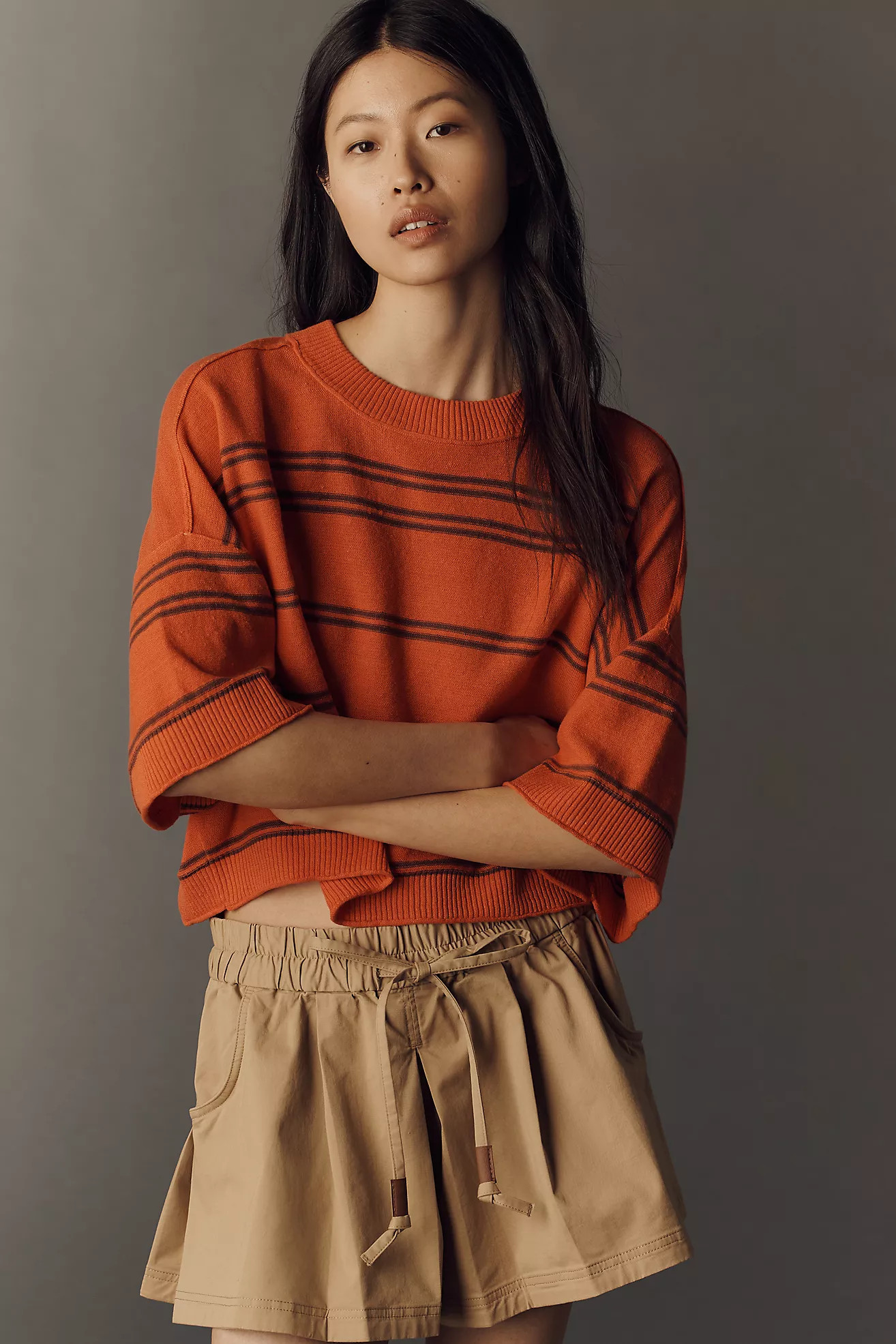 Goldie Crew-Neck Linen Sweater | Anthropologie (US)