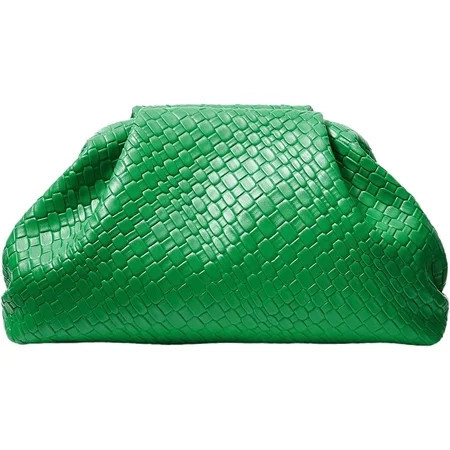 Women's Woven Evening Bag Dumpling Clutch Purse No Strap Handbags Elegant Faux PU Leather Clutch Bag | Woven, No Strap, Elegant, Faux PU Leather | Walmart (US)