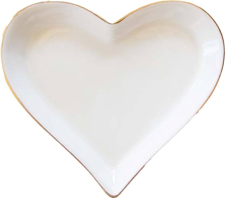 Heart-Shaped Ceramic Ring Dish, Engagement Ring Dish, Jewelry Holder, Ring Holder for Bride, Cera... | Amazon (US)