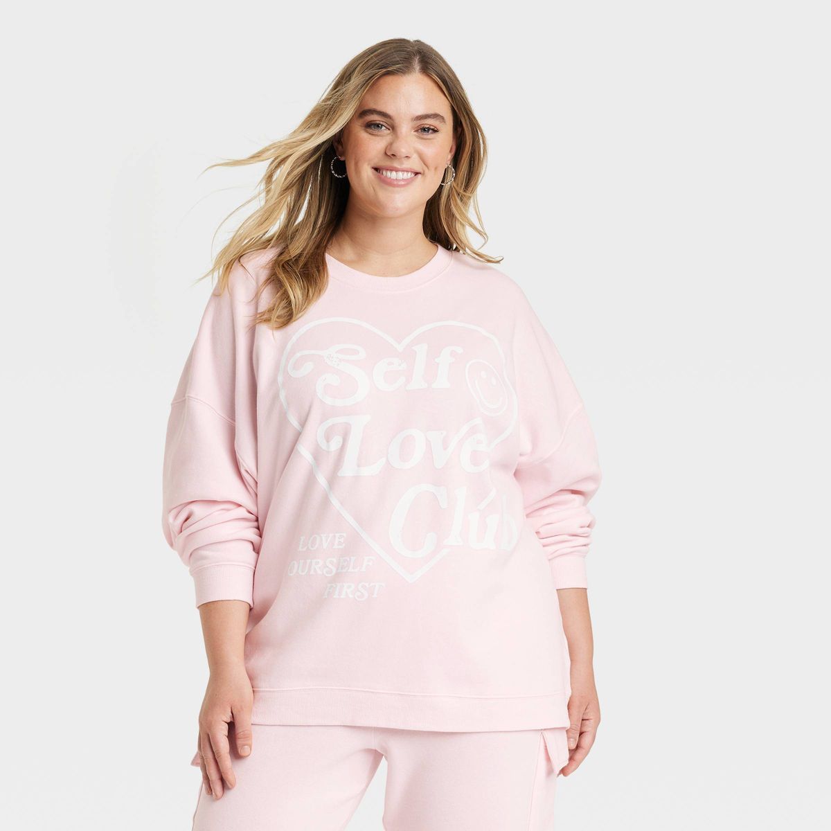 Women's Self Love Club Graphic Sweatshirt - Pink | Target