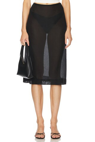 L'Academie by Marianna Gabin Midi Skirt in Black from Revolve.com | Revolve Clothing (Global)
