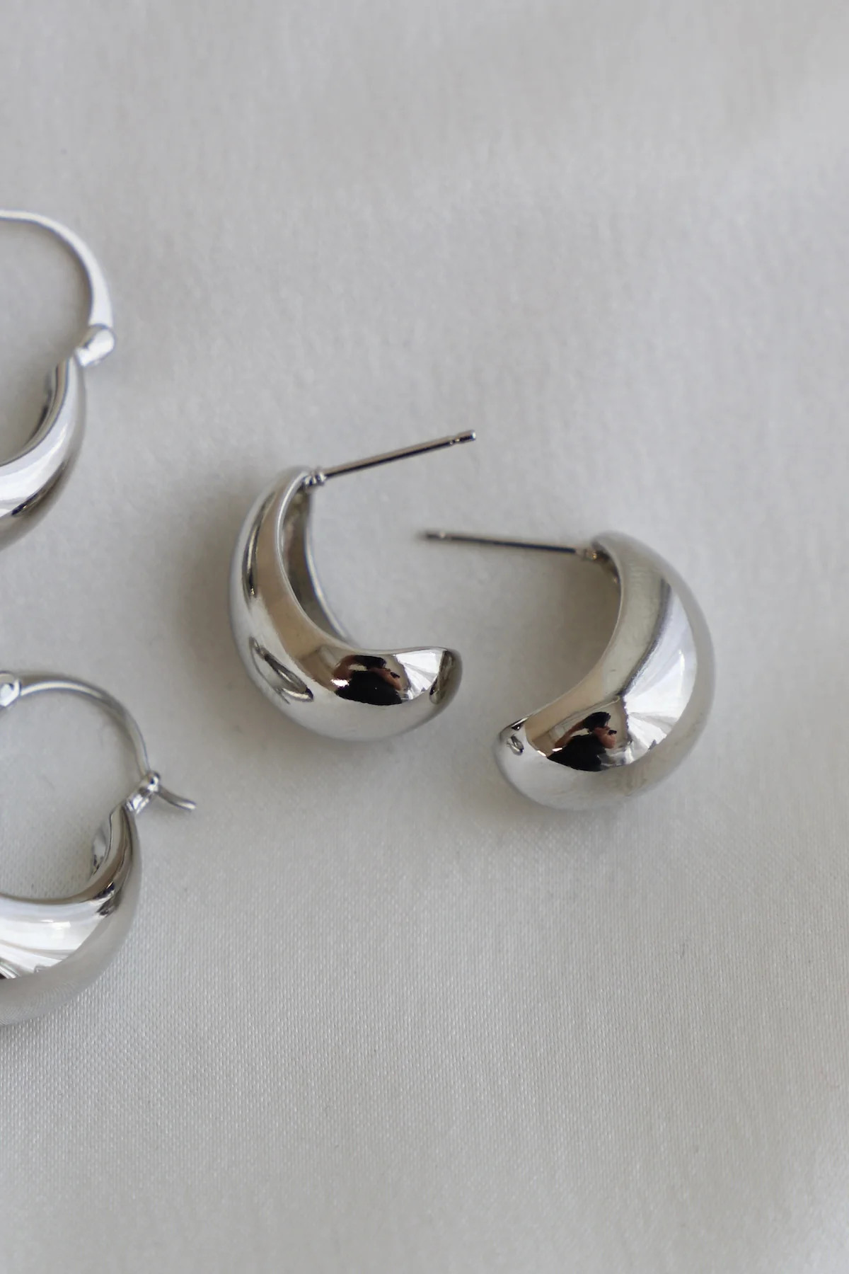 SILVER BONNIE CHUNKY TEARDROP STUDS | Katie Waltman Jewelry