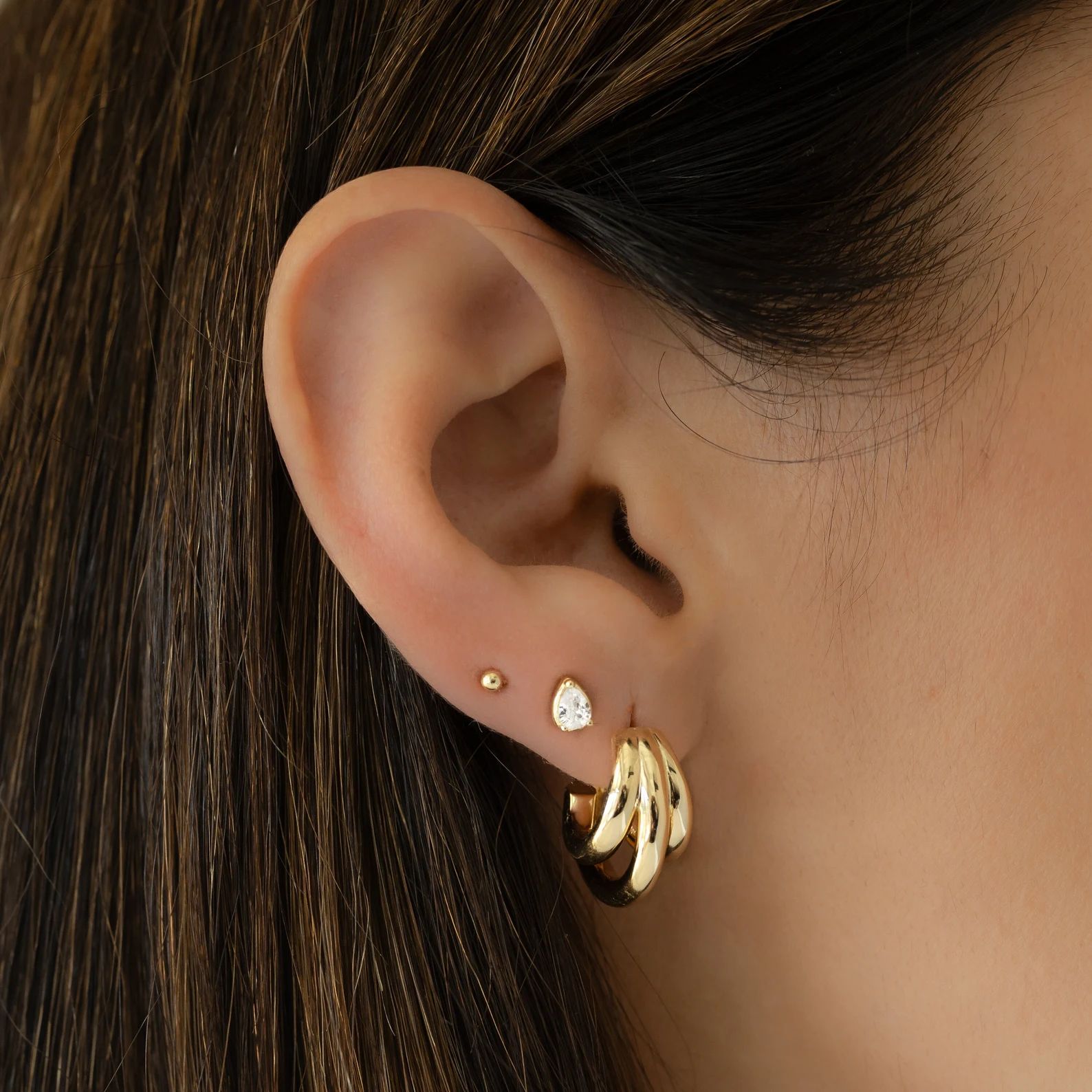 Gold Hoop Earrings Gold Hoops Silver Chunky Hoop Earrings - Etsy | Etsy (US)