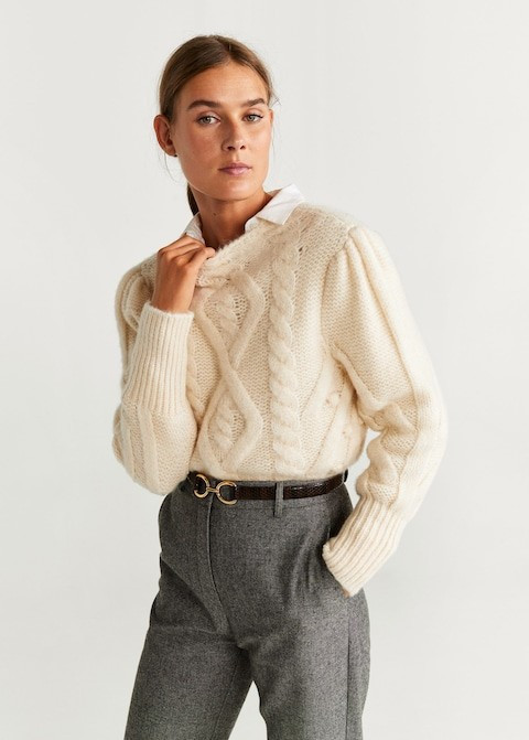 Knitted braided sweater | MANGO (US)