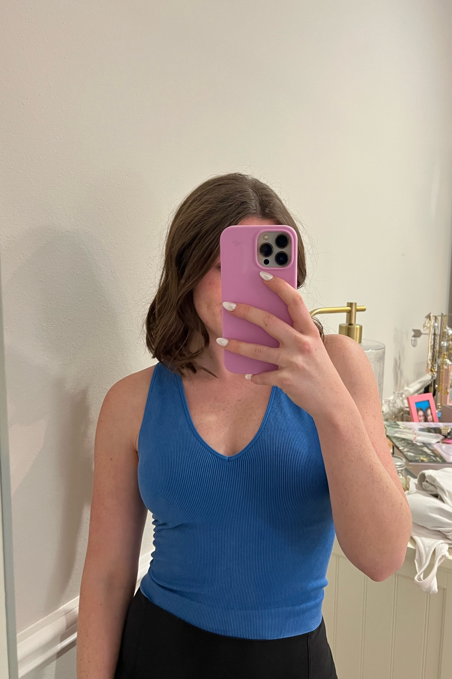 new active wear top from target! Wearing a small and absolutely love the fit and support! It’s definitely more of a royal blue than sky blue! 

#LTKunder50 #LTKfit