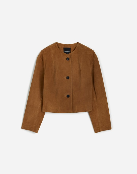 Crop Cardigan Jacket in Suede | Madewell | Madewell