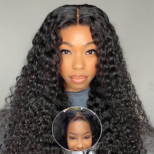 Jenniferita Wear and go Glueless Wig for Beginners 200% Density Glueless Wigs Human Hair Pre Plucked Water Wave Lace Front Wigs Human Hair No Glue Upgraded Ready to Wear Wigs 18 Inch | Amazon (US)