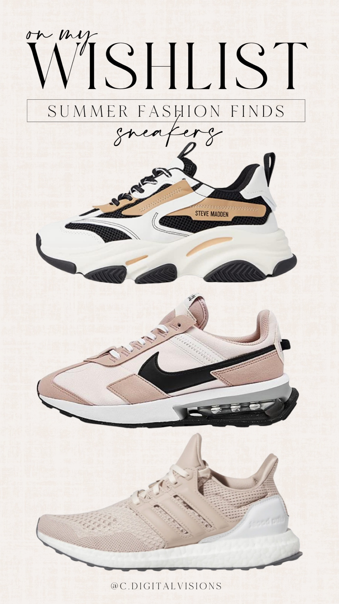 Sneakers on my wishlist this summer!

Neutral sneakers, Steve Madden, adidas, Nike, gym shoes, casual sneakers, nude sneakers, ultra boots, running shoes, training sneakers, summer outfits

#LTKFind #LTKfit #LTKshoecrush
