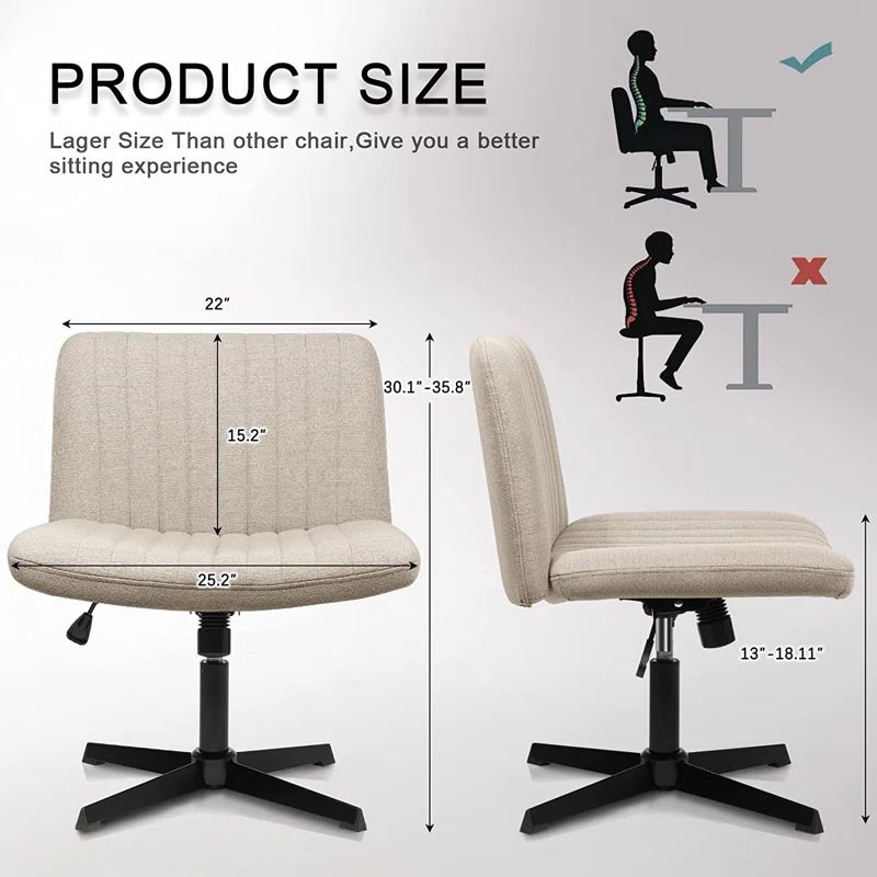 Beaussicot Polyester Desk Chair no Wheels | Wayfair North America